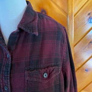 Tilley Plaid Flannel Cotton Button Up Shirt Long Sleeve XXL Women's